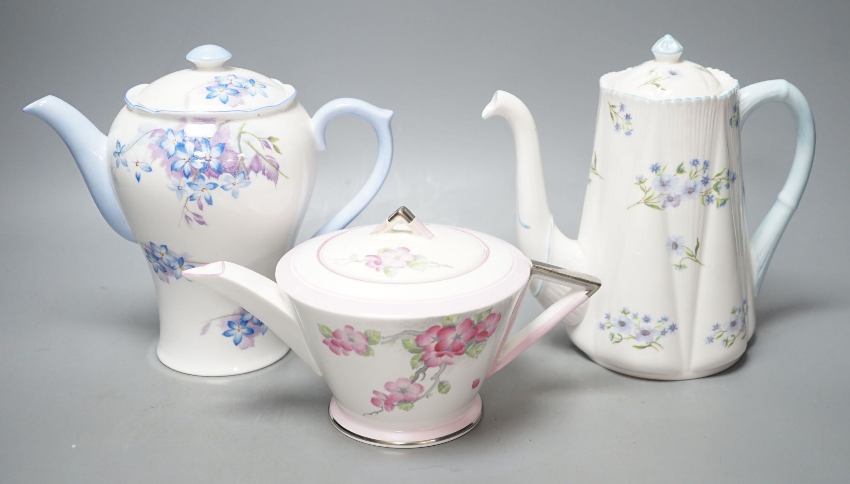 Three Shelley part services, ‘Apple Blossom’ 12287, ‘Blue Spray’ 13634 and ‘Blue Rock’ 13591